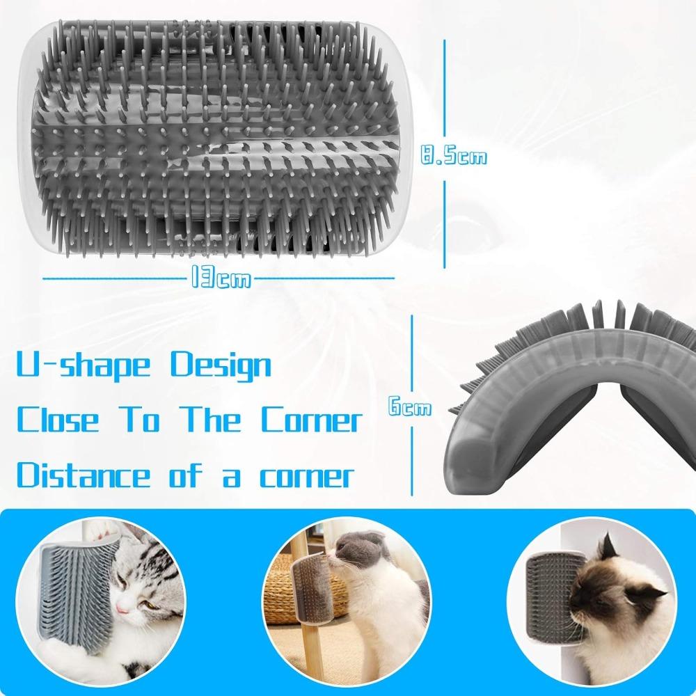 1/2 Pack Wall Corner Cat Groomer, Massage Combs for Short  Long Fur Face Scratcher and Softer Massager Toy for KittensPuppies