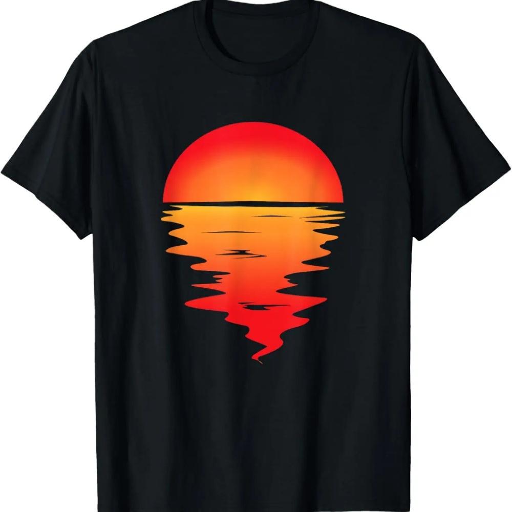 

Aesthetic Sunset Sea Reflection Abstract Art Summer Sun T-Shirt XXXL