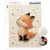 Relaxing DIY Pearl Painting Kit Framed with Cute Little Fox Design 5D Sparkling Bead Canvas Craft for Girls Bedroom Decor Holiday Gift