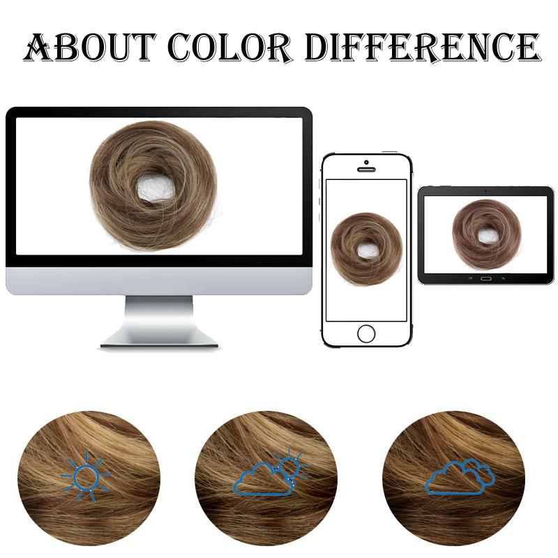 Moño Desordenado de Donut Sintético Chignon Recogido Extensión de Cabello Elástica para Mujeres Accesorios de Cabello Perezosos