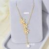 Flower Tassel Necklace Women'S Light Luxury Design Sense Simple And Fresh Versatile Micro-Inlaid Collarbone Chain Accessories