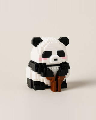 LELE Cute Panda Cartoon Building Block Čínský národní poklad Panda Diamond Hračky z malých částic pro děti