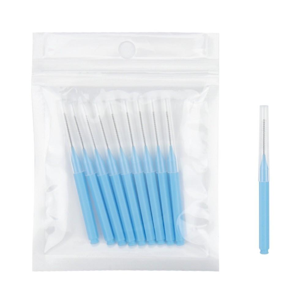 

10pcs Disposable Tooth Gap Clean Brush Multifunctional Eyebrow Brush Tooth Gap Brush Beauty Tools синій