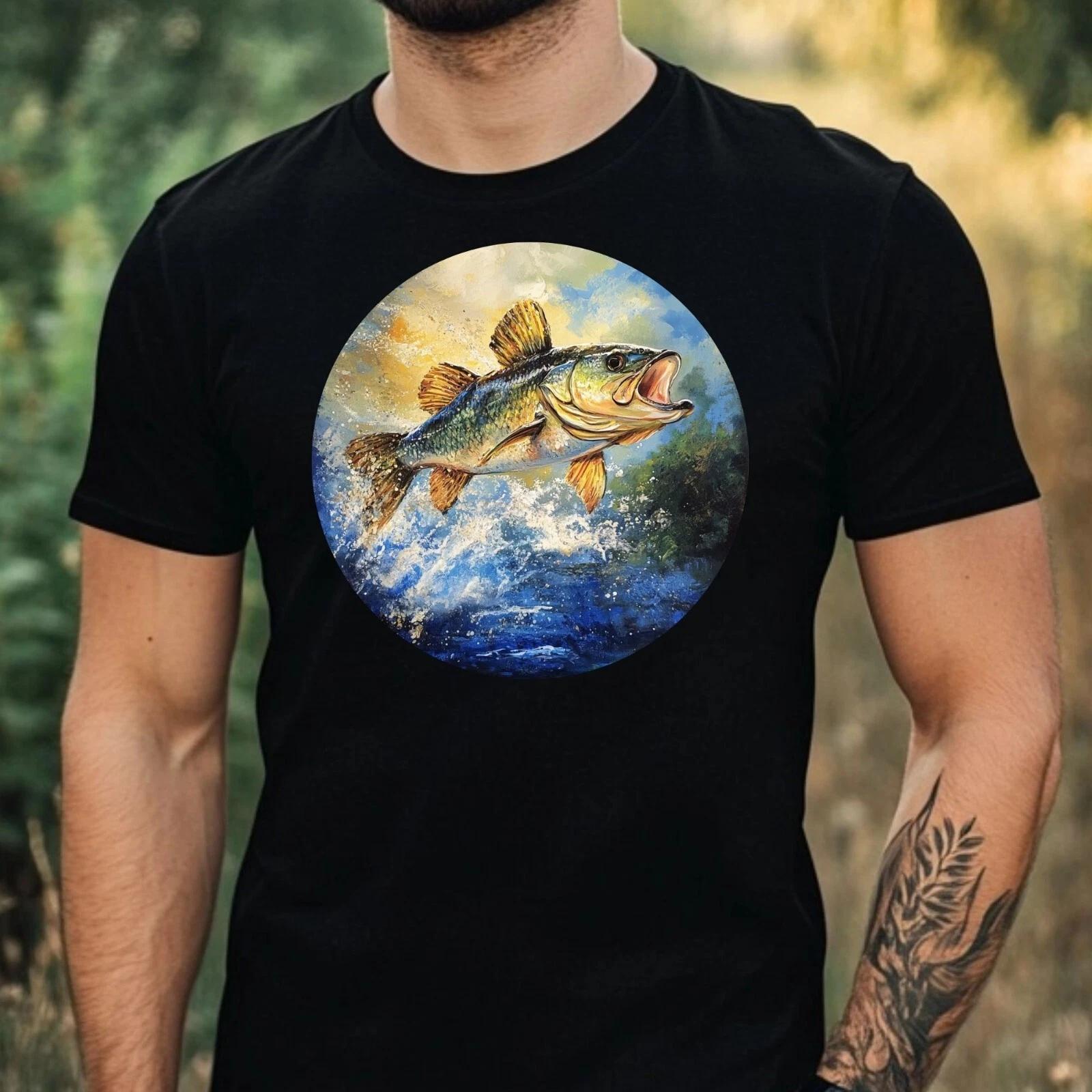 T-Shirt Herren Barsch Portrait Motiv Baumwolle Größe XS bis 5XL XL
