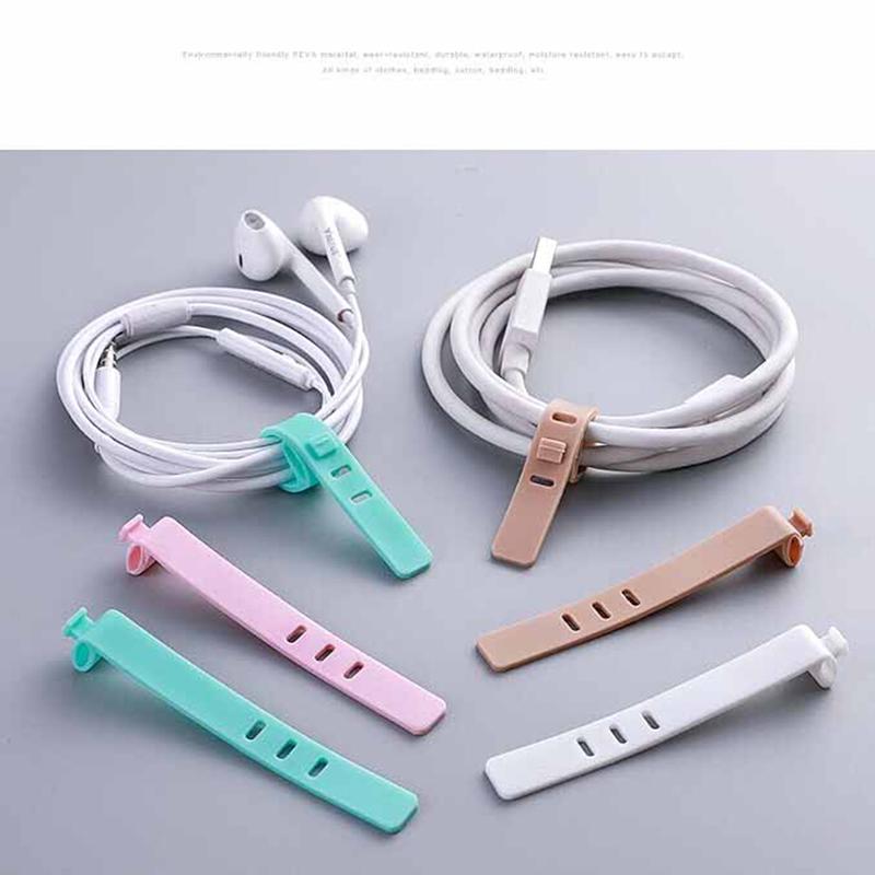 4Pcs Cable Winder Silicone Cable Organizer Wire Wrapped Cord Line Storage Holder