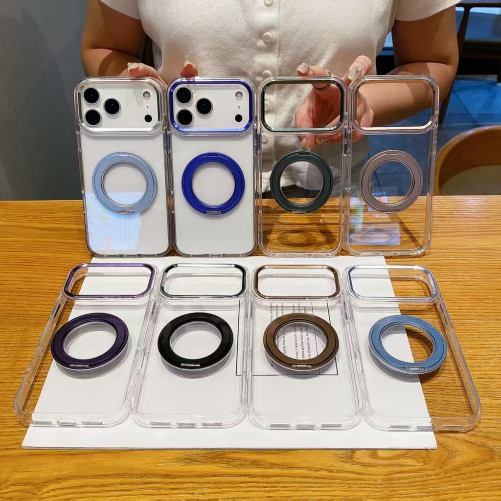 Für IPhone 17 Promax Handyhülle 360 Grad Drehbare Metallhalterung für Apple 16 Fallschutz Hohe Transparenz Schutzhülle