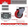 Medium 3/4/5 Inch Polyurethane Caster Wheel with Directional Brake, High Load Bearing, Wear Resistant.