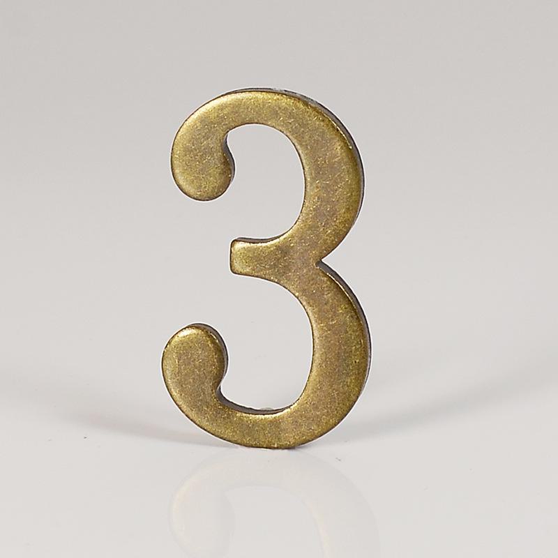 D-Shaped Imitation Gold Metal Address Number Plate