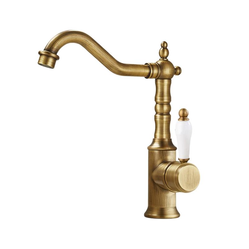 Bathroom basin faucet household washbasin sink hot and cold anti-splash faucet Antique brass color EL6118A