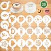 Konsait 20Pack Valentine's Day Cake Stencil Templates Decoration, Reble Valentine Day Cake Cookies Baking Painting Mold Tools, for Decorating Dessert