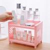 1PC PP Desktop Double Layer Storage Rack Rectangular White Organizing Student Desk Office Cosmetics Stationery Drawer Organiser