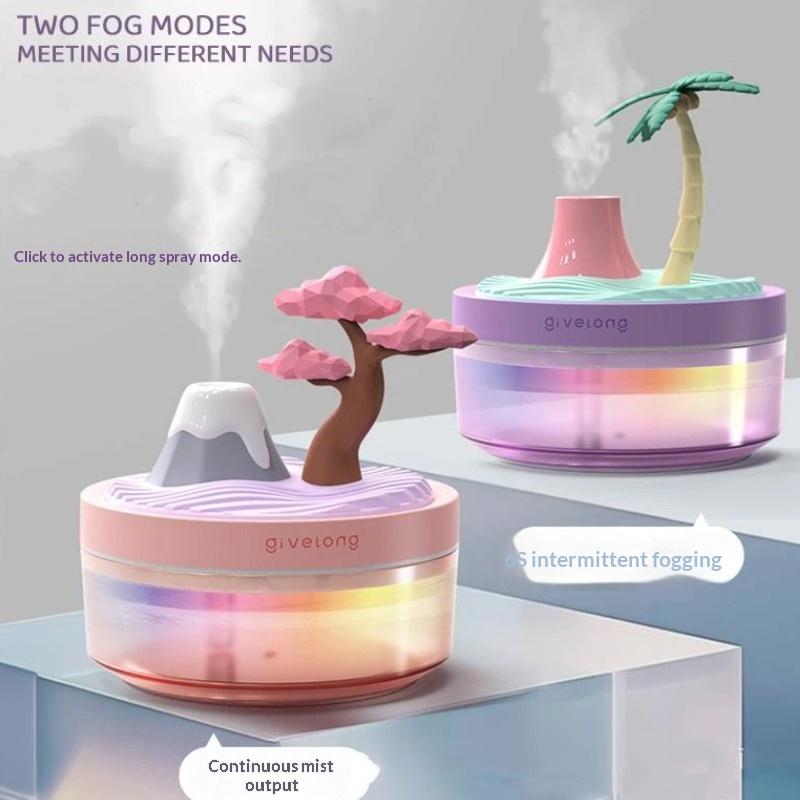 Kreativer Landschafts-Luftbefeuchter Farbwechselndes Nachtlicht Ultra-leiser USB-betriebener Kaltnebel-Diffusor für Zuhause Geschenk