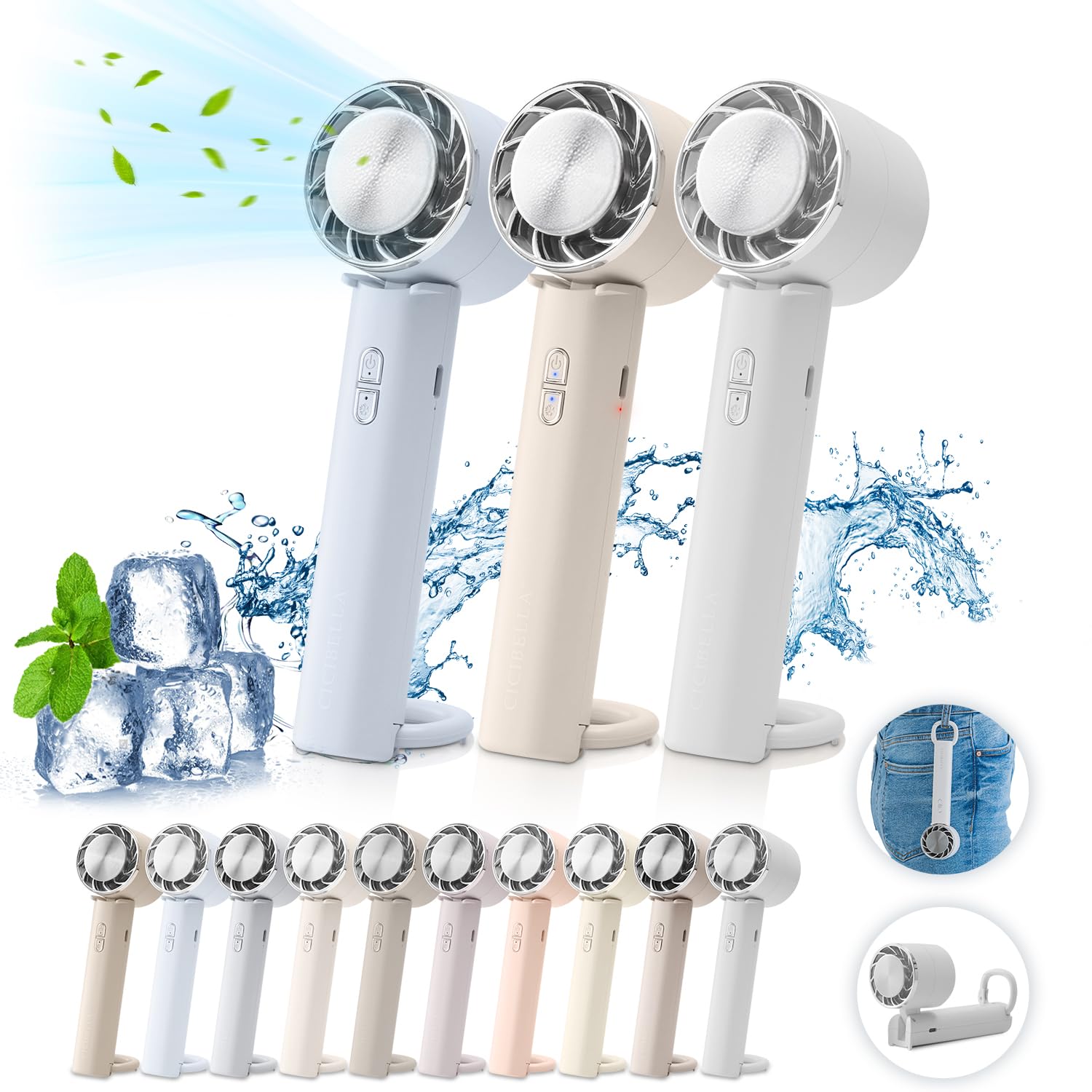 

Summer New Instant Cooling Handheld Equipped with a cooling large USB 3 airflow handheld and desktop mini fan Perfect for the fireworks and heatstroke