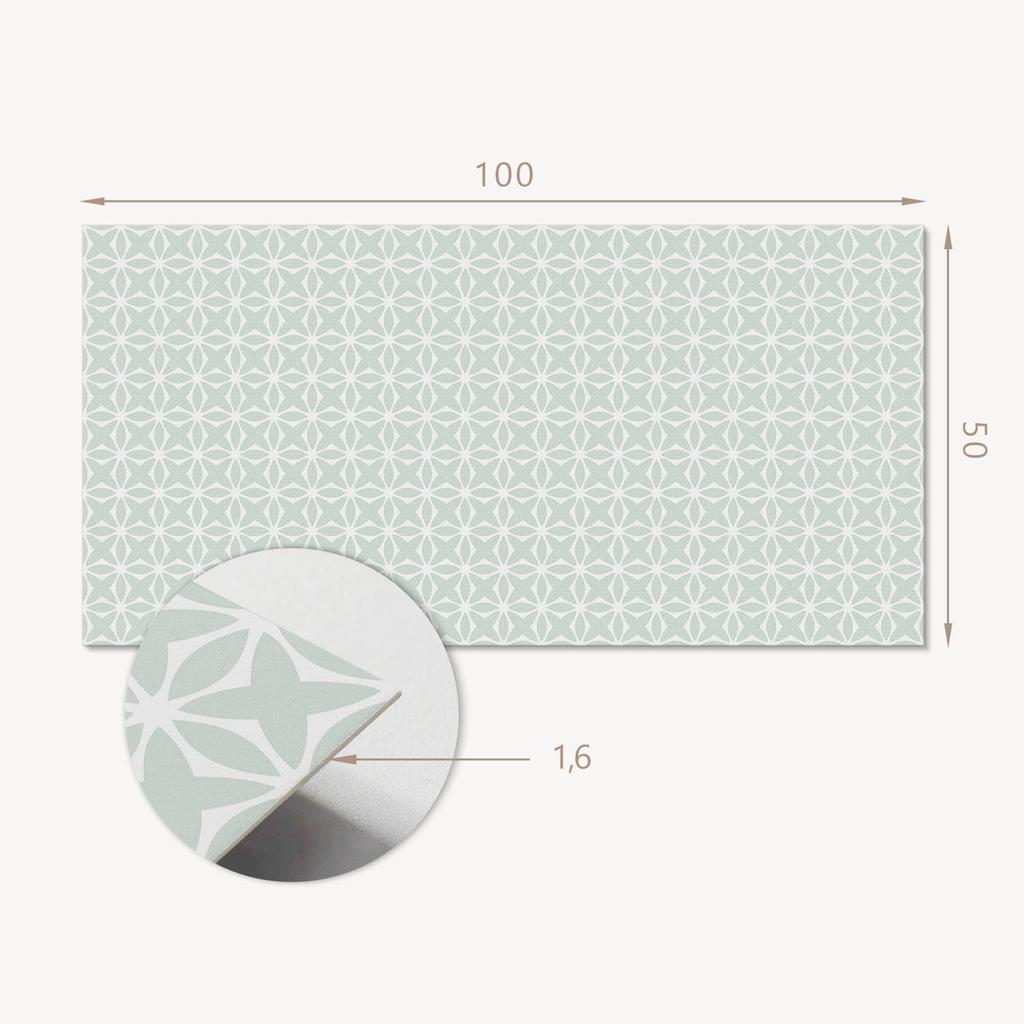 Okładzina Winylowa Samoprzylepna Z Grafiką Do Kuchni 100X50 Cm Geometryczny Wzór Kwiatowy