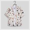 Unisex Hawaii-Blumenprint Locker geschnittenes Kurzarmhemd
