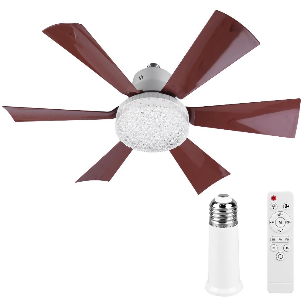 Ceiling Fan with Light LED Light Fan Adjustable Wind Speed Timing Wireless Fan Crystal Ceiling Fan Light for Living Room Bedroom