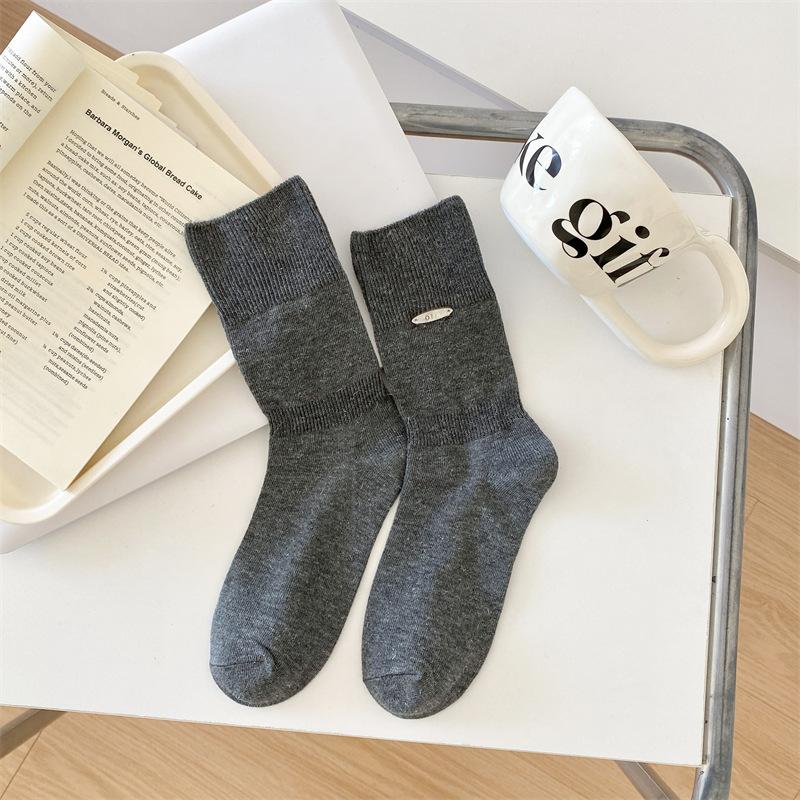 Women's Mid-calf Socks, Cotton Socks, Versatile Pile Socks
