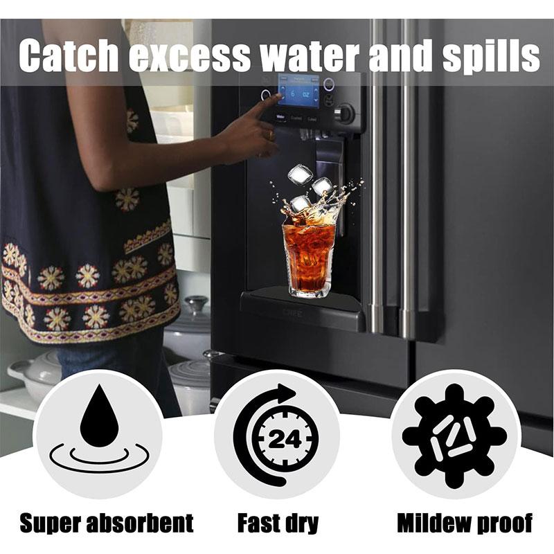 2/4 Pack Fridge Ice Water Dispenser Absorbent Drip Tray Mats Reusable Non Slip Refrigerator Coffee Machine Drip Catcher Pad