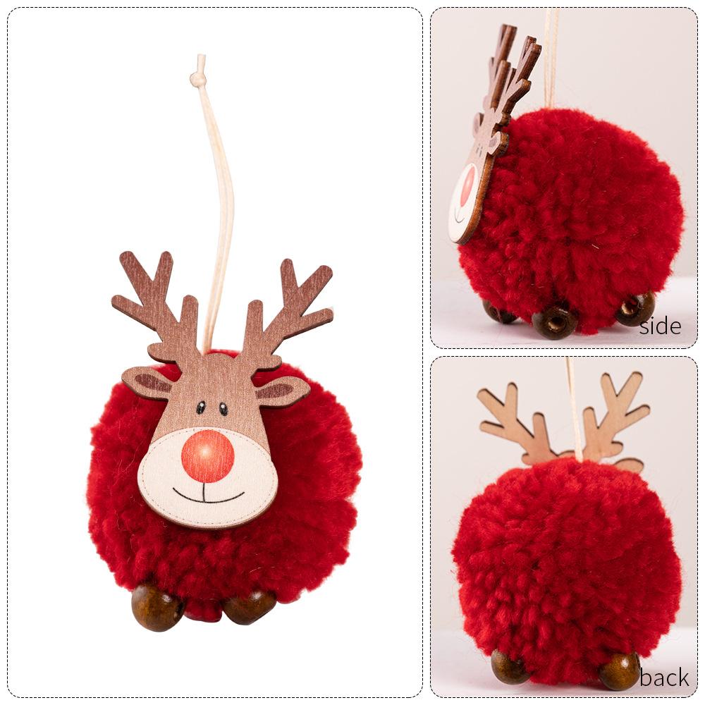 Christmas Decorations Large Lamb Fleece Ball Elk Pendant Festive Atmosphere Christmas Tree Pendant