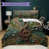 Dynamic Music Melody Pattern Bedding uilt Set uilt Cover Pillowcase Home Decoration Birthday Gift (1 * duvet cover + 2 * pillowcase without core)