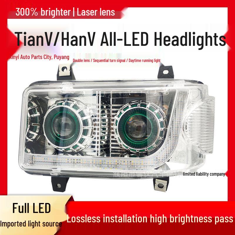 LED Headlight Assembly for Jiefang TianV, HanV, TuV, LongVH, LuV – Dual-Lens Super Bright Upgrade