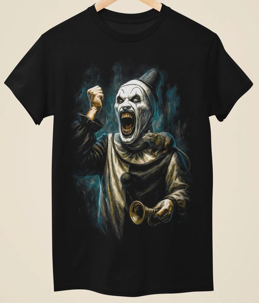 Evil Horror Killer Clown Halloween Style Unisex Black Printed TShirt (Ho003) S