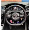 CARDAK Schwarzes Wildleder Leder Auto Lenkradbezug für Volkswagen Golf 7 MK7 GTI R VW Polo Scirocco 2015 2016
