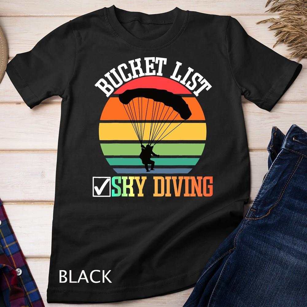 Bucket List Skydiving Funny Skydiver Skydiving Vintage Sky Unisex T-shirt