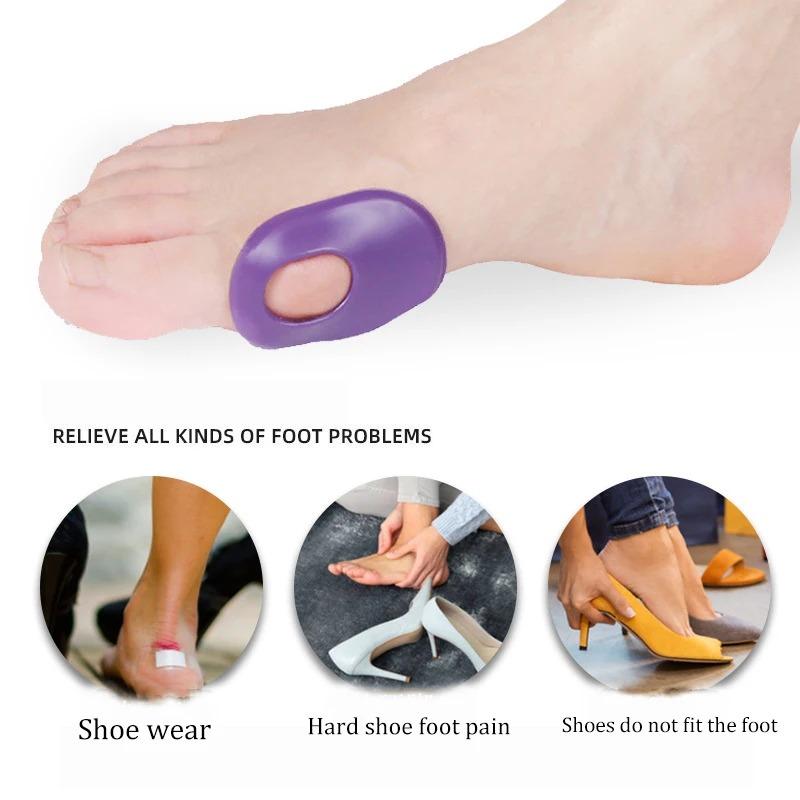 4Pcs Soft Silicone Gel Foot Cushion Inserts Heel Spurs Pain Relief Heel Cups Forefoot Pads Foot Care Shoe Insoles
