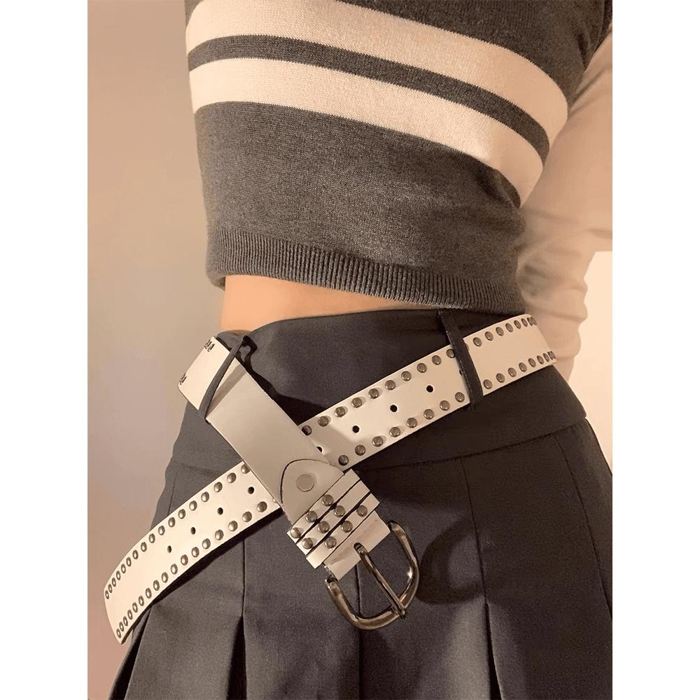 Pin buckle belt Women's high-end jeans Skirt Versatile decorative belt Solid buckle belt