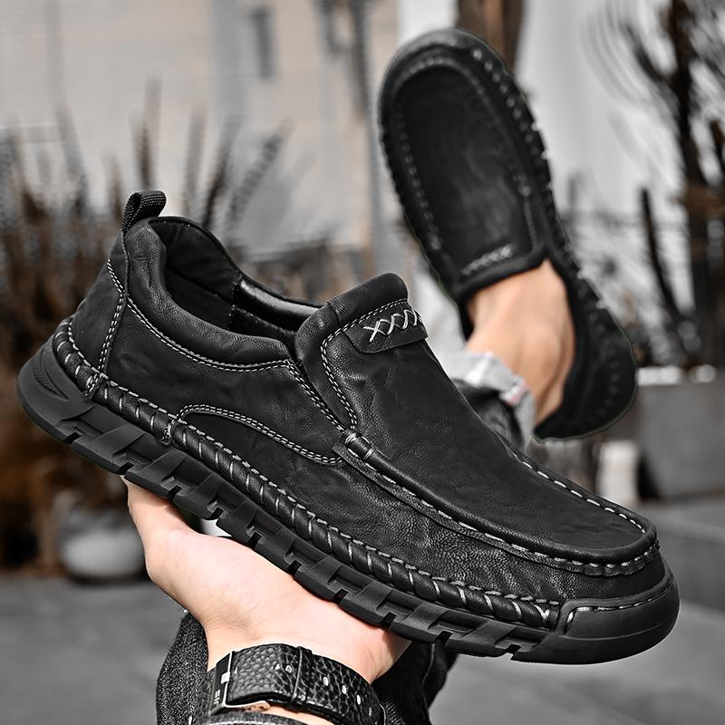 Popular Men's Shoes Autumn Men's Business Dress Small Leather Shoes Fashion British Block Casual Shoes