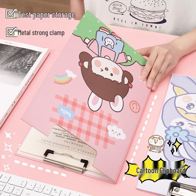 Cute Cartoon A4 Paper Folder - Creative Office Stationery for Students and Document Storage