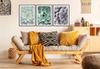 Picture Posters In a Frame 53x73cm Triptych Set of 3 Pictures Leaves Flowers P2006
