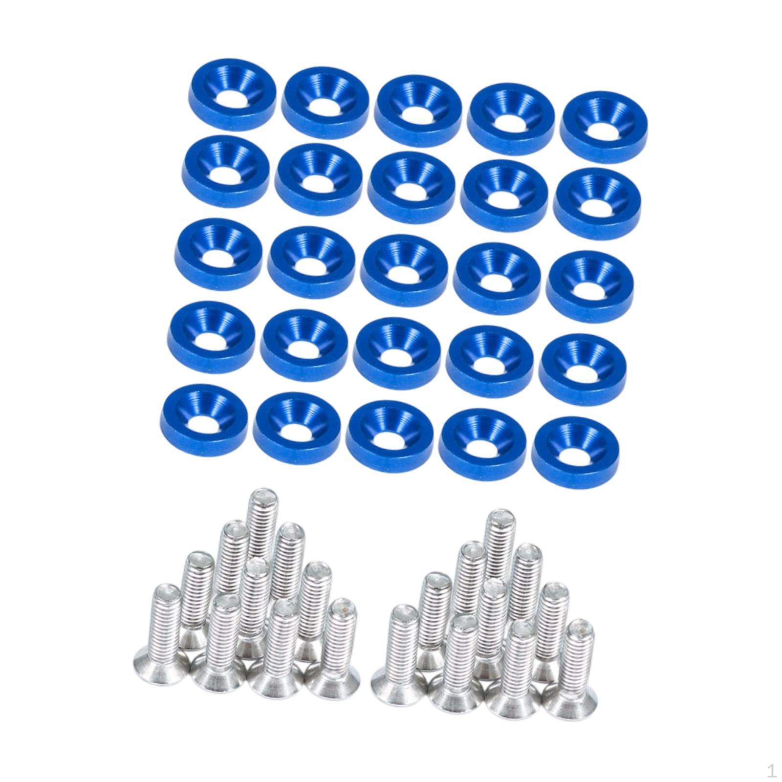 

20 штук Крепеж для номерного знака M6 (1/4 ) с шайбами для автомобилей синий