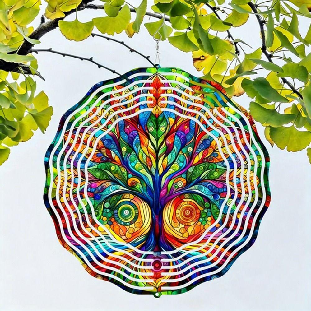 10 Stile 3D Dynamischer Rotierender Windspiel Metall 10cm Regenbogen Tunnel-Stil Windrad Bunter Libellen