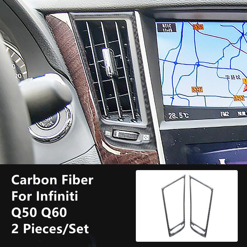 Carbon Fiber Car Interior Modification Cover Trim Strips Decorative Stickers For Infiniti Q50 Q60 Car Styling Inner