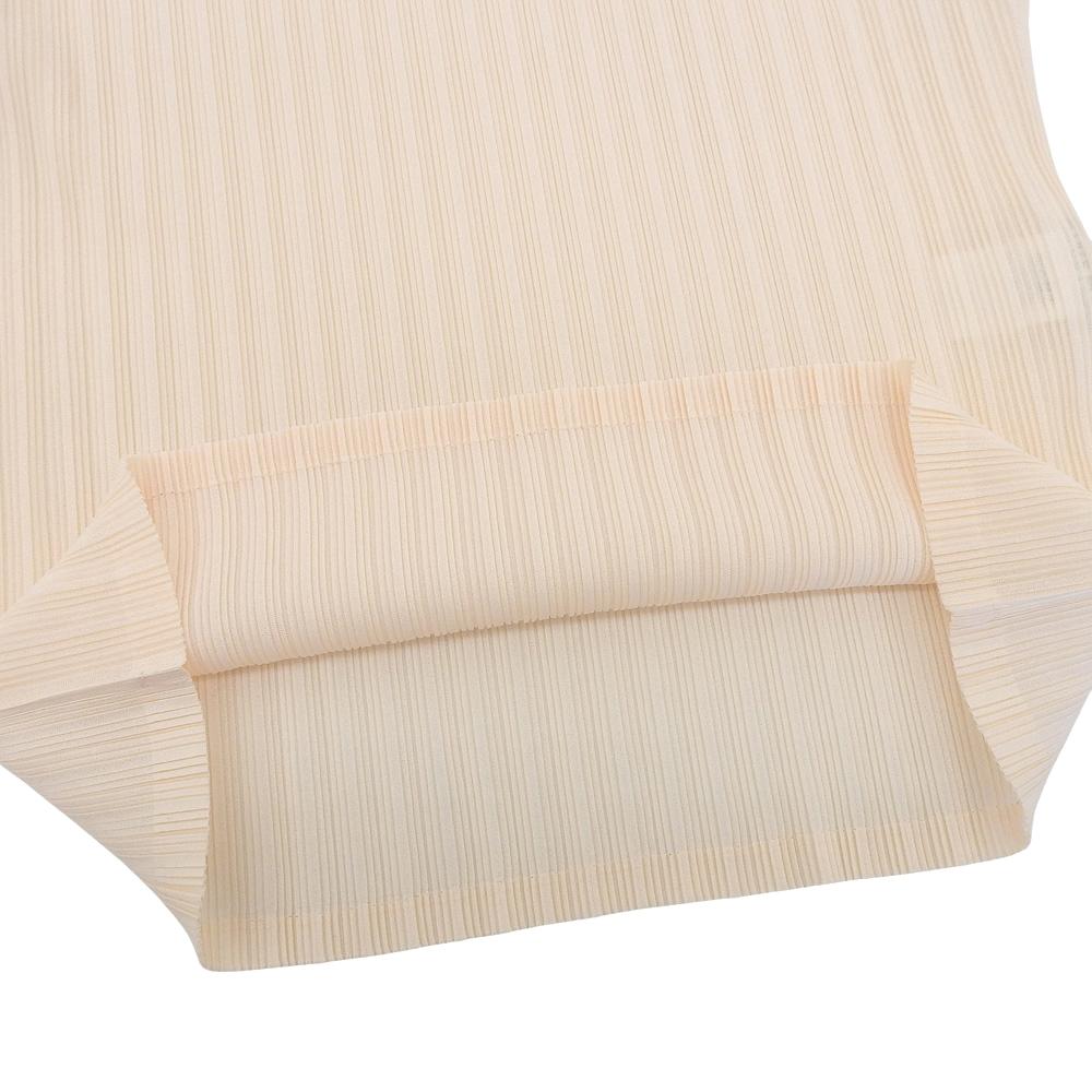 PLEATS PLEASE NOVEMBER RIB PLEATS Long Sleeve Top, Women's, Light Beige, Size 3, 2022AW, PP23FK352 tops 3 light beigeUsed