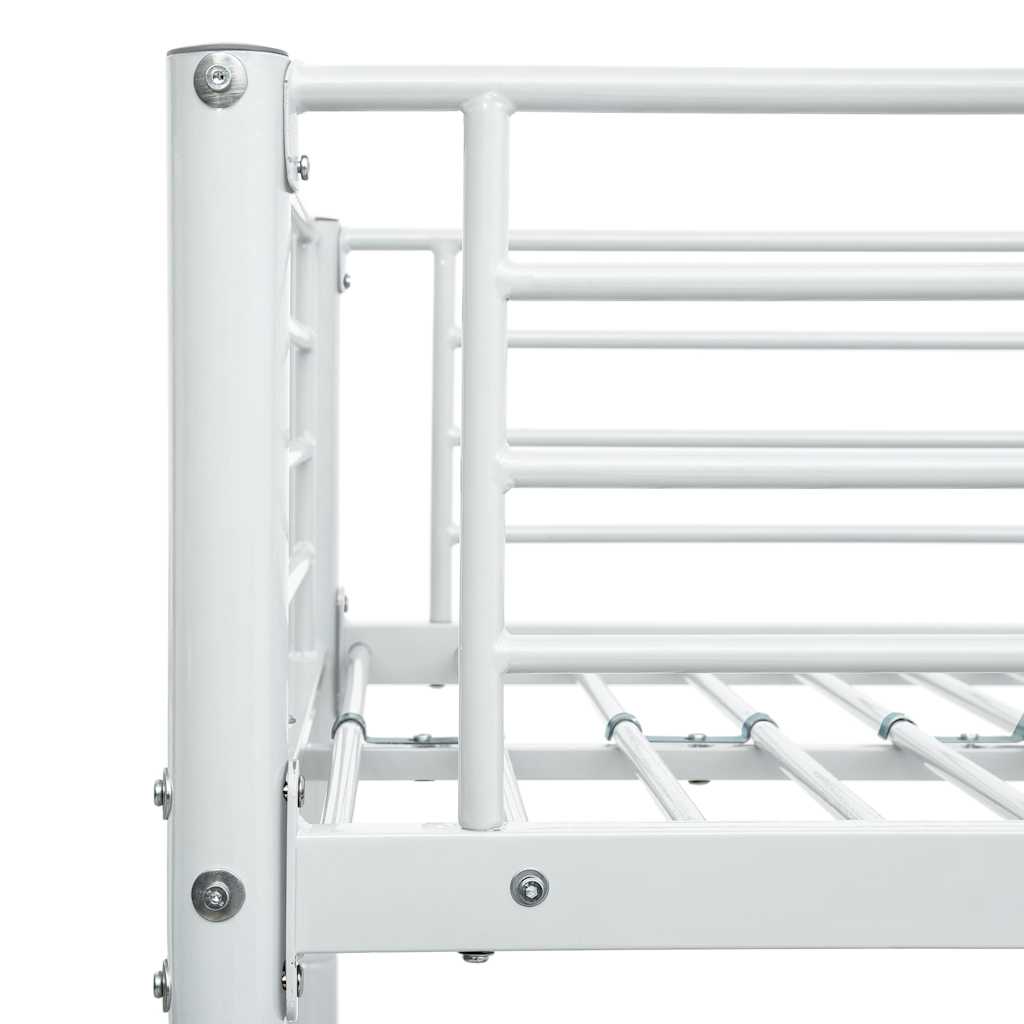 vidaXL Etagenbett Weiß Metall 90×200 cm