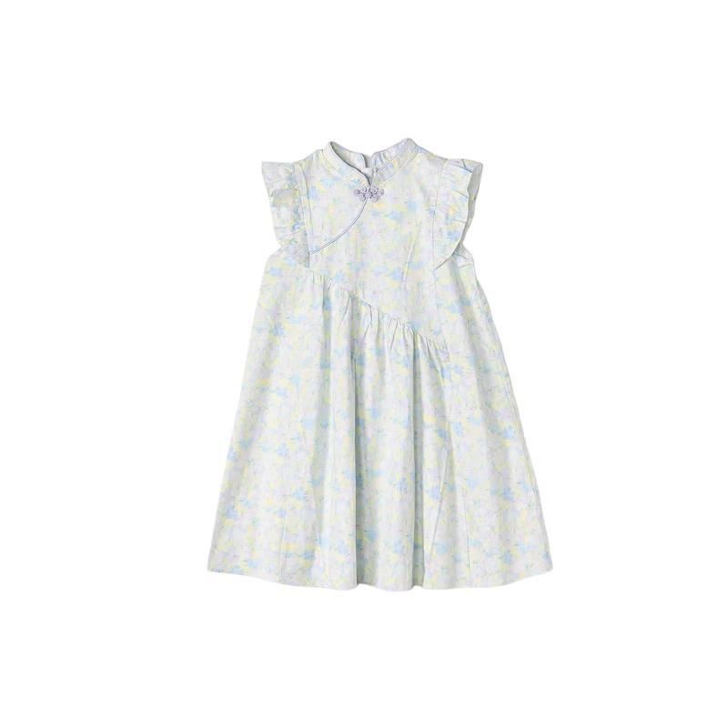 Desa Girls  2026 Summer Chinese Style Bear Print Sleeveless Dress 100