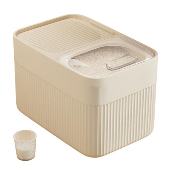 

Yousheng Household Rice Bucket with Measuring Cup Large Capacity Airtight Rice Storage Container with Push-Pull Seal Cover Moisture And Insect Proof S 1pc