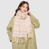 Anti-cold Knitted Wool Shawl Contrast Color Long Neckscarf with Tassel Dopamine Plaid Scarf  Winter