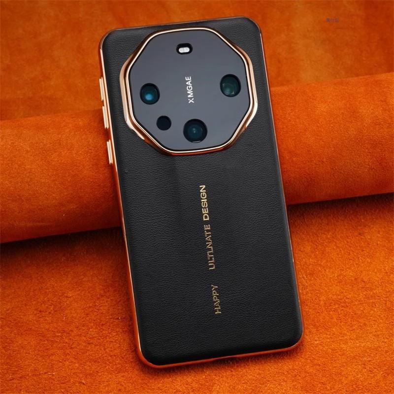 Luxury Electroplated Full Coverage PU Leather Case Mate 60 Pro Business Style Shockproof Cover In Black White Red