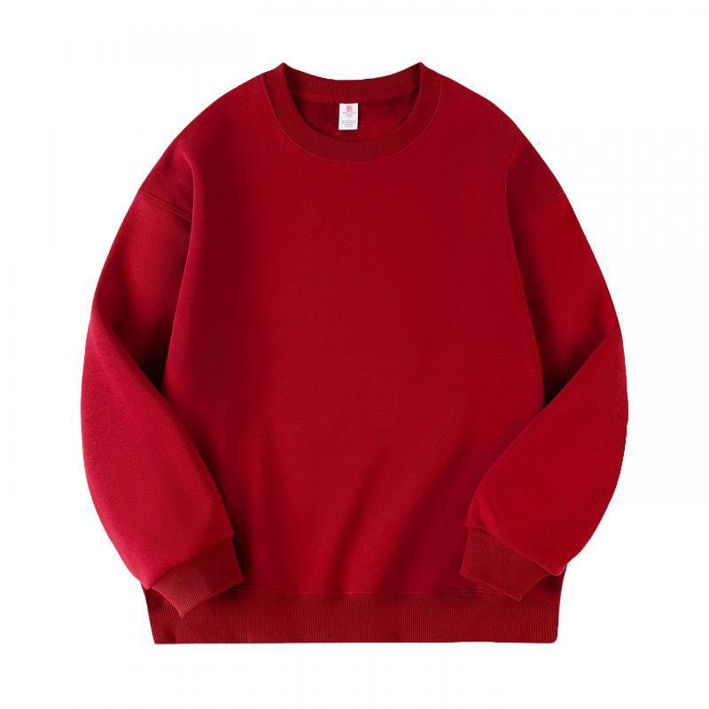 Men's Versatile Round Neck Plus Velvet Hoodie - Autumn/Winter Collection