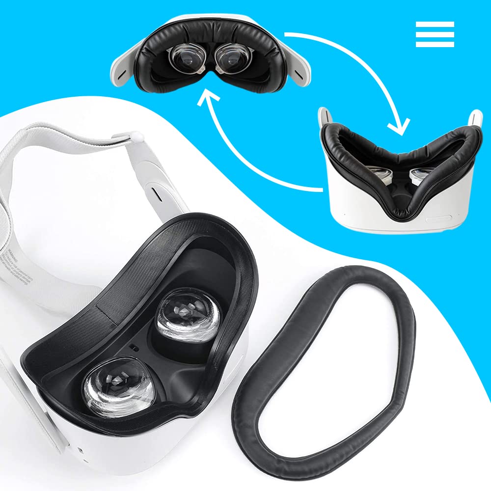 Kuttech VR Facial Interface and PU Leather Foam Face Cover Pad for Quest 2 Ioshre Design -