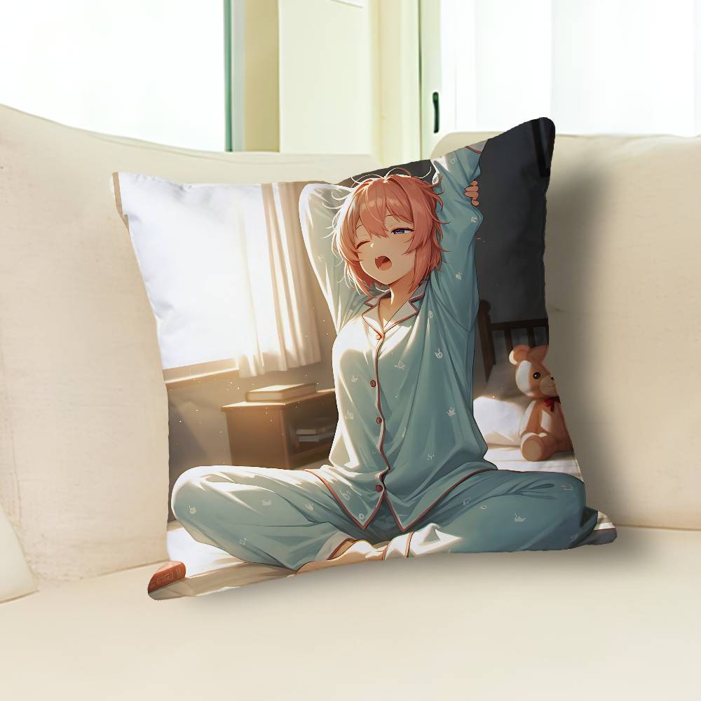 Cute S-Sayoris DDLC Pillow Cases for Bedroom Living Room Sofa Home Decor Polyester Cushion Cover with Zipper