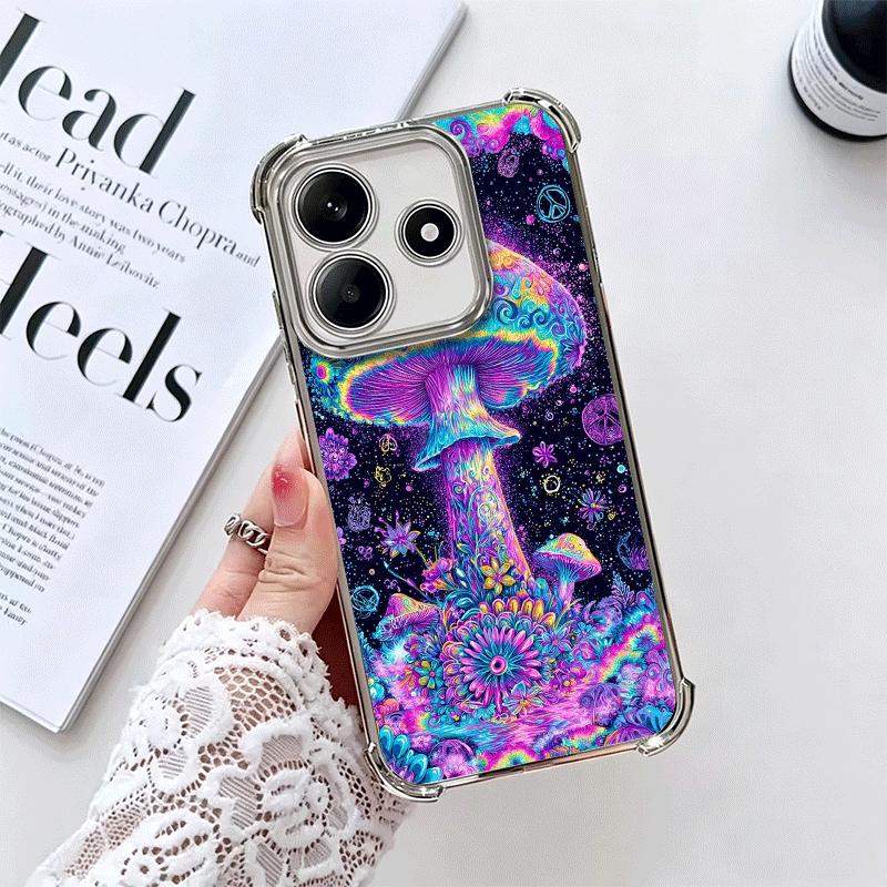 

Weird Psychedelic Mushroom Soft Phone Case For Xiaomi Redmi Note 14 15 Pro Plus 13 12 11S 11T 5G 10 9S 9 Plating Anti-Fall Funda Redmi Note 11 Pro 5G