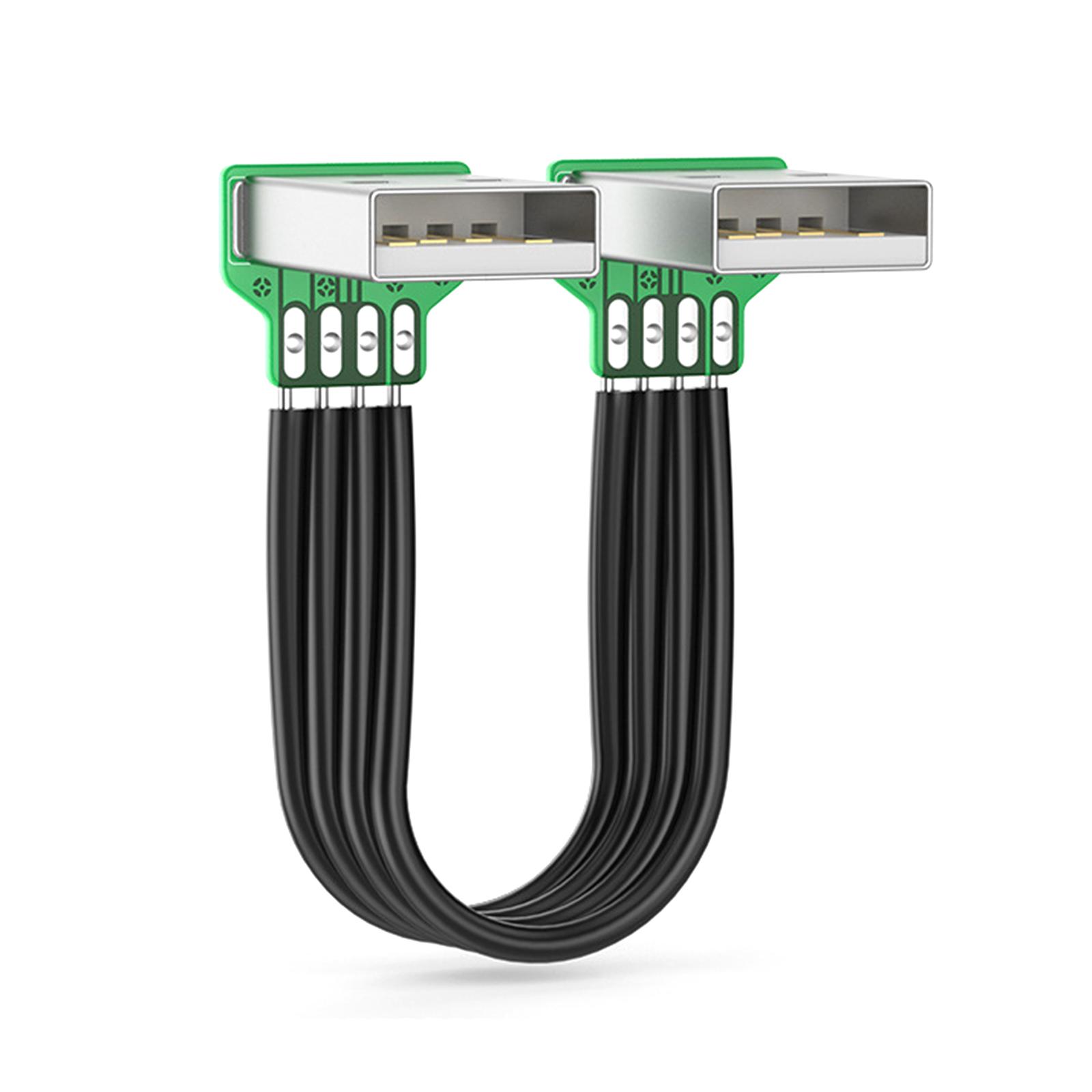 Удлинительный кабель USB 2.0 Кабель для передачи данных 480 Мбит/с Зарядный кабель USB 2.0 Папа-папа Удлинительный кабель с углом 90 градусов 5-Double Down Bend