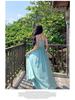 Elegant Blue-Green Maxi Dress: Flowy, Slimming, and Perfect for Vacations