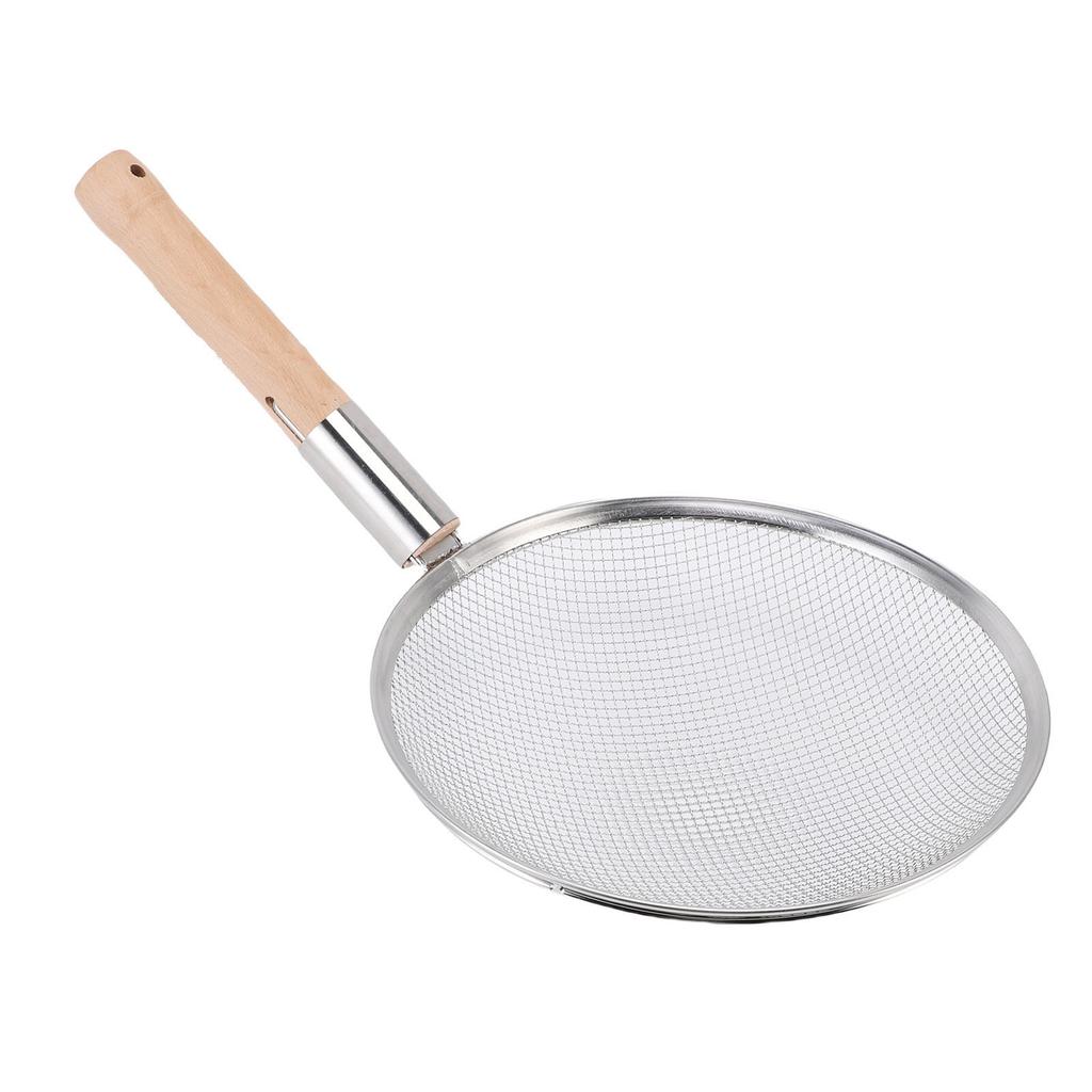 Schiumarola Cucchiaio Acciaio Inossidabile Rete Fine Colino per Alimenti Cucchiaio Filtro con Manico in Legno Multiuso per Cucina di Casa