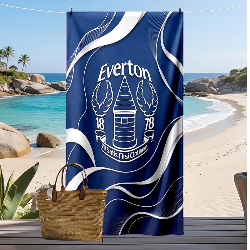 Asciugamano da Spiaggia con Stampa del Football Club Everton, Asciugamano Grande Morbido ad Asciugatura Rapida per Spiaggia Campeggio Nuoto